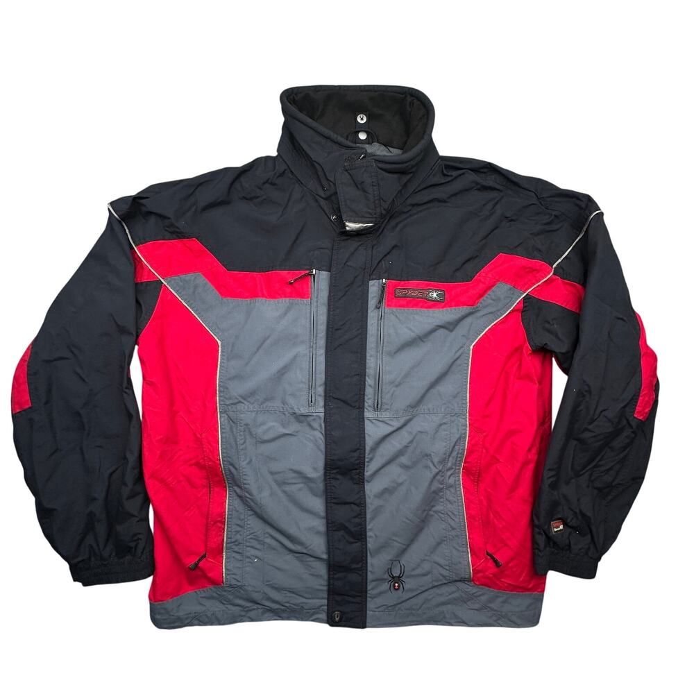 Spyder X5CAP Entrant Snowboard Ski Jacket Mens XXL Gray Black Red Full Zip